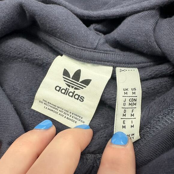 Adidas Originals Adibreak Future Blue Mens M Spell Out Logo Snap Pullover Hoodie - Picture 4 of 9